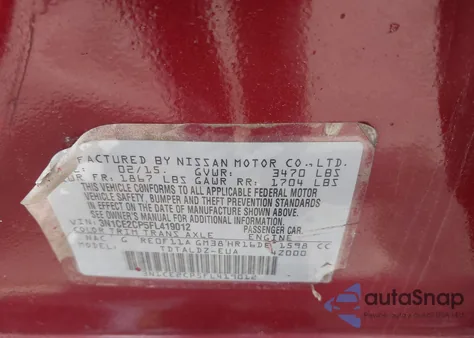 2015 Nissan Versa Note S (Sr)/S Plus/Sl/Sr/Sv z USA, uszkodzony, nr VIN 3N1CE2CP5FL419012
